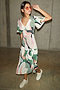 Multi Clover Viscose Midi Dress