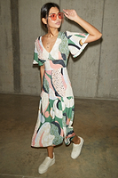 Thumbnail for Multi Clover Viscose Midi Dress - nfd-demo-dev