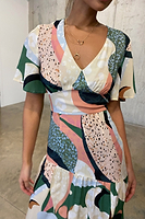 Thumbnail for Multi Clover Viscose Midi Dress - nfd-demo-dev