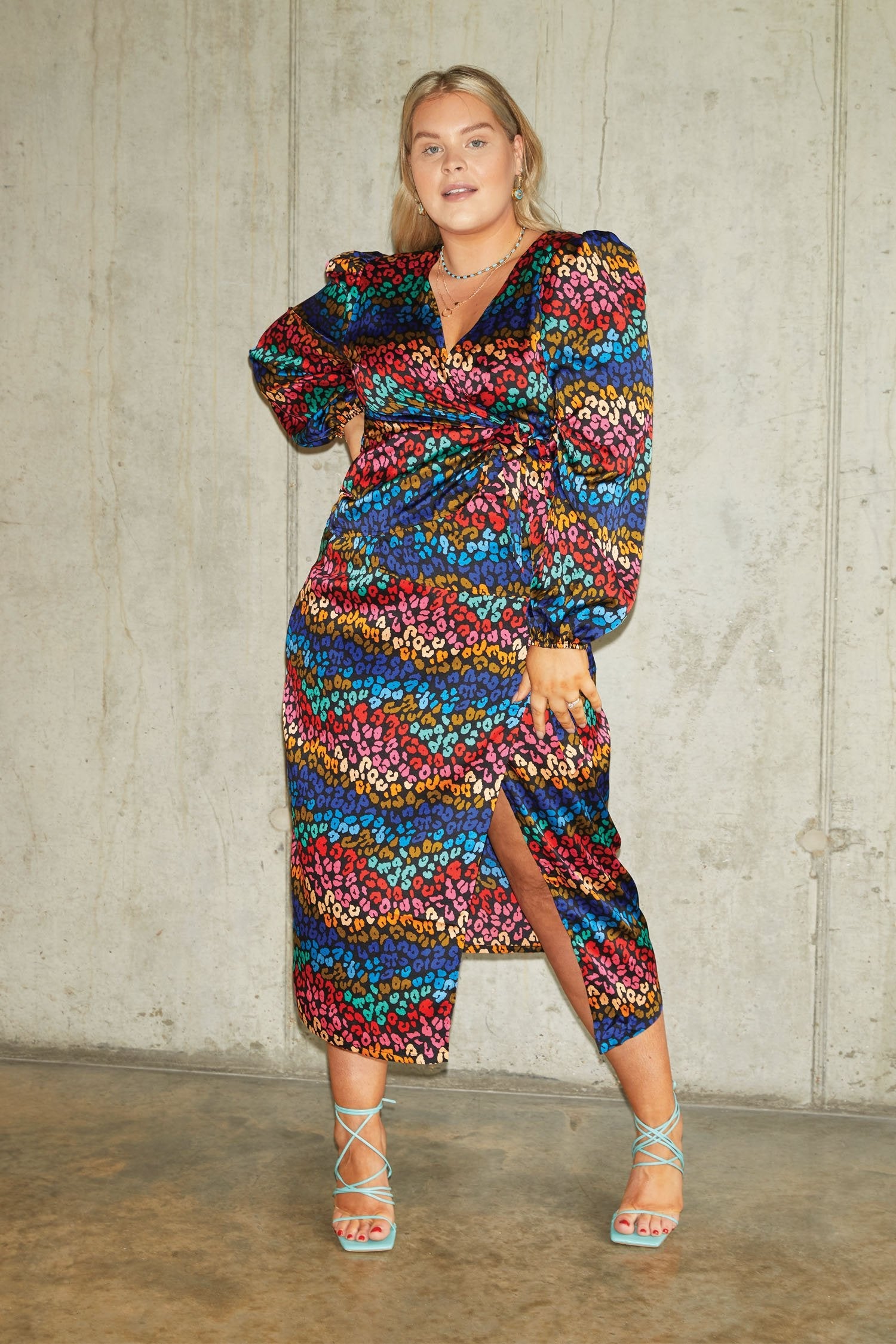 Multi Leopard Jaspre Wrap Skirt- Curve - nfd-demo-dev