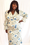 Cream Print Sunniva Top - Curve
