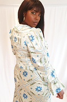 Thumbnail for Cream Print Sunniva Top - Curve