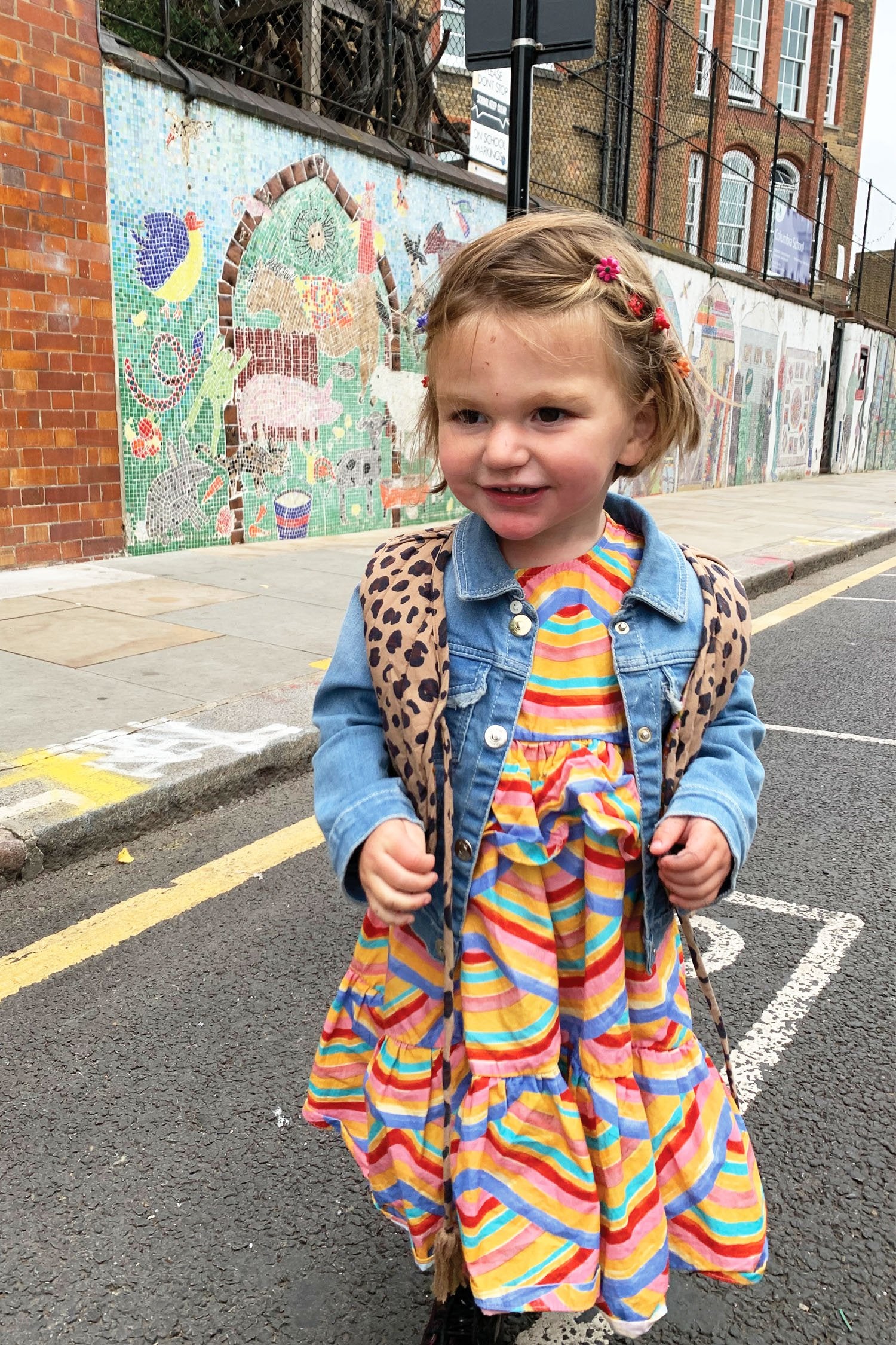 NFD Kids Baby Doll Rainbow Midi Dress