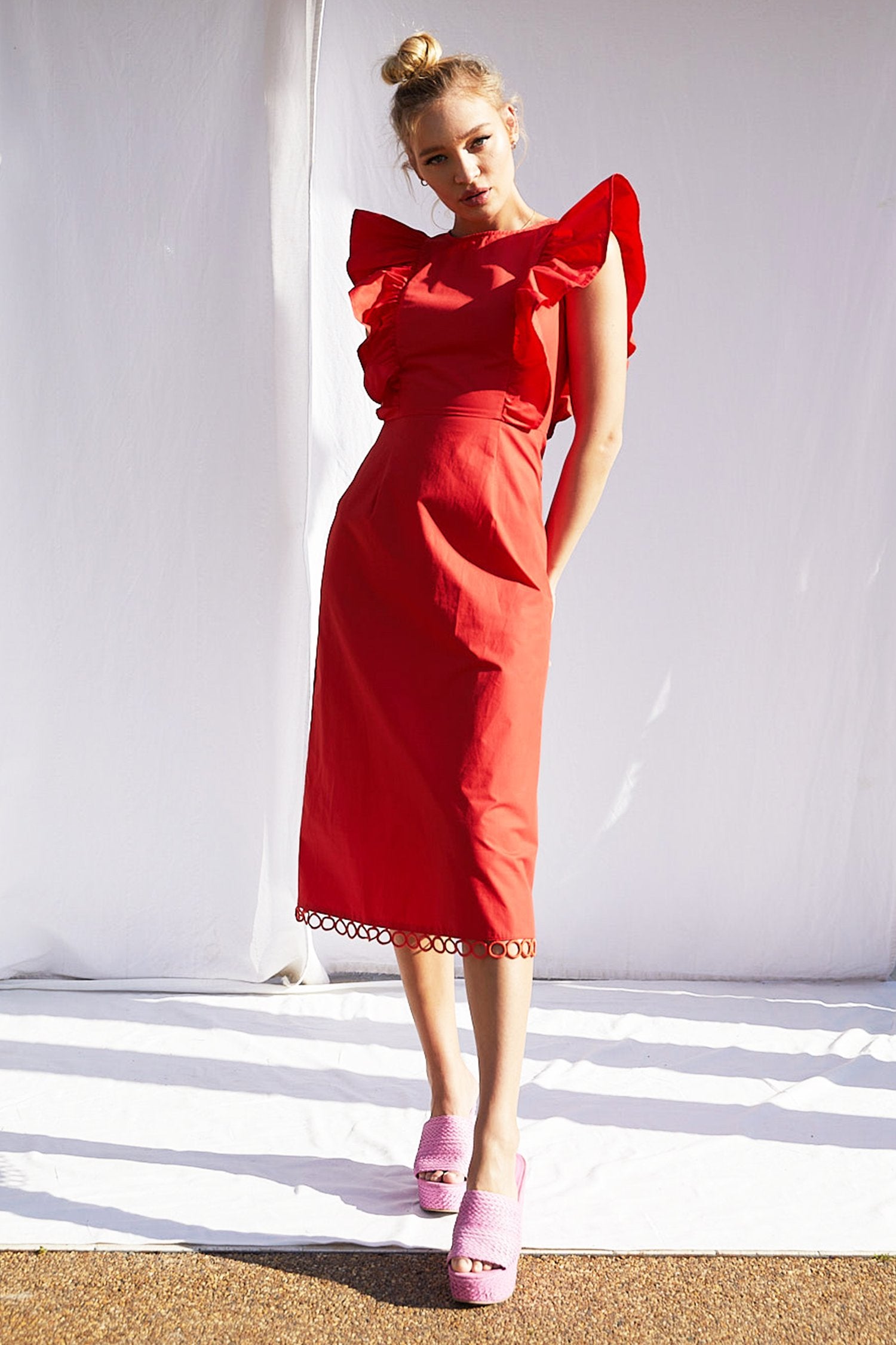 Red-Charming-Midi-Dress-£79