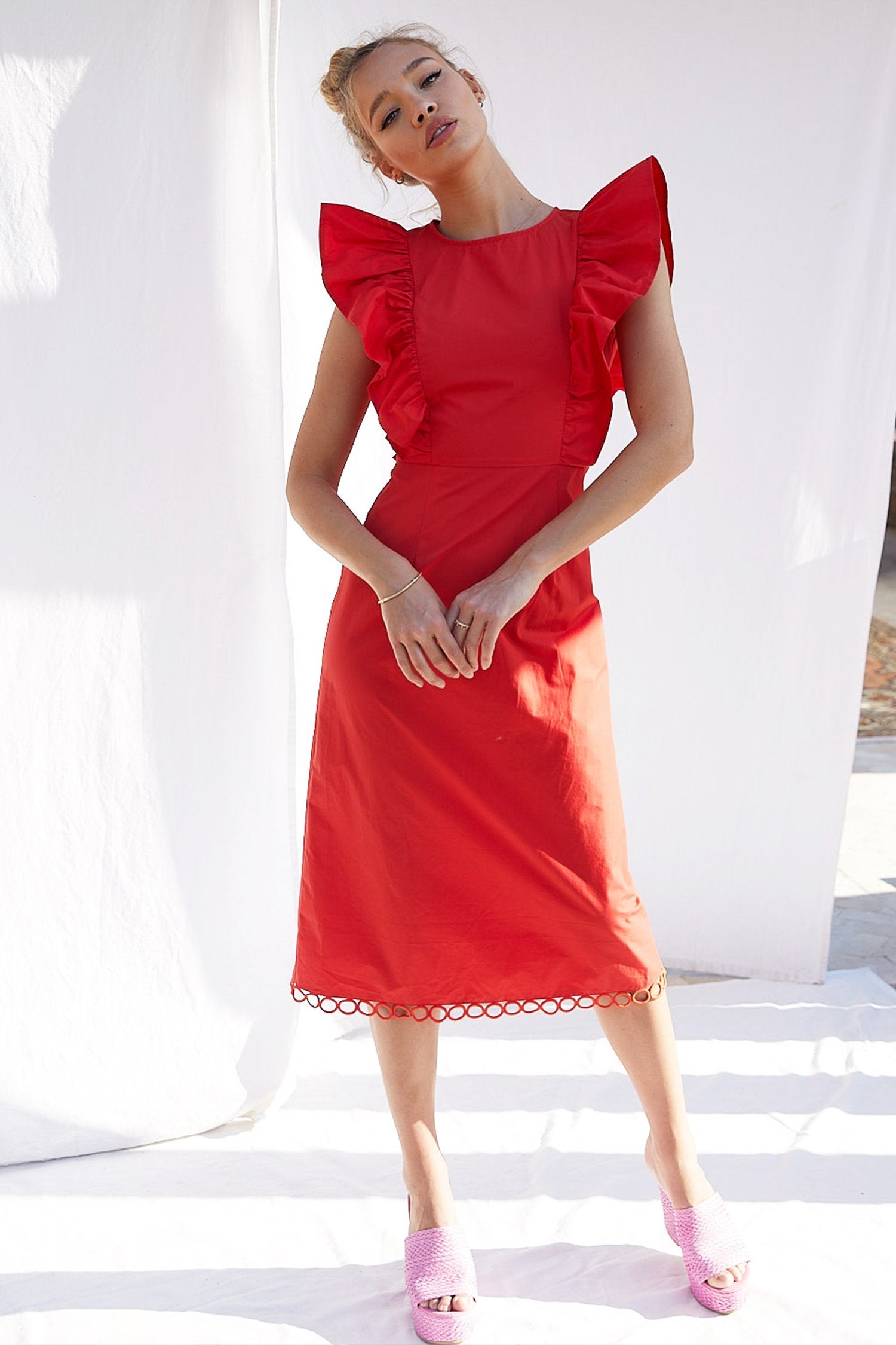 Red-Charming-Midi-Dress-£79