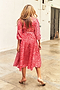 Red and Pink Leopard Wrap Dress