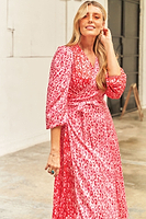 Thumbnail for Red-and-Pink-Leopard-Wrap-Dress-£89