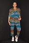 Teal Patsy Viscose Jumpsuit - Curve