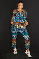 Thumbnail for Teal-Patsy-Viscose-Jumpsuit-Curve-£89
