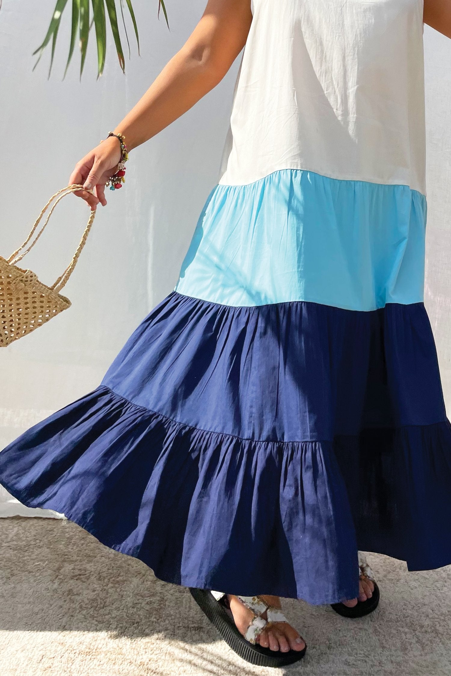 Sea-Blues-Colour-Block-Trapeze-Dress-Curve-£79