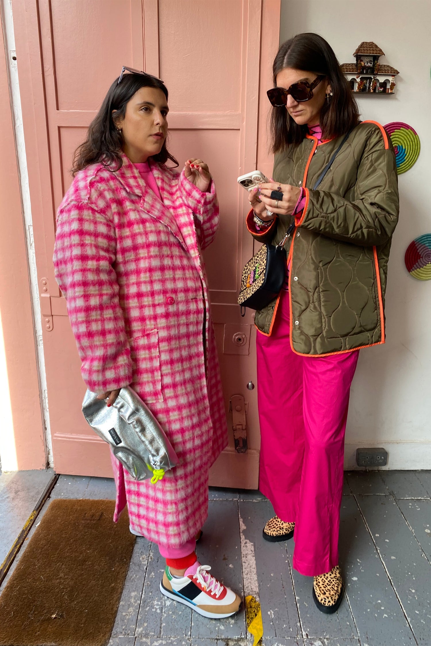 Pink And Khaki Reversible Quilted Jacket