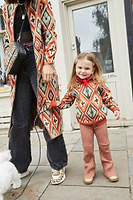 Thumbnail for Model wearing NFD Kids Diamond Bomber standing facing the camera 
