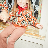 Thumbnail for Model wearing NFD Kids Diamond Bomber standing facing the camera 