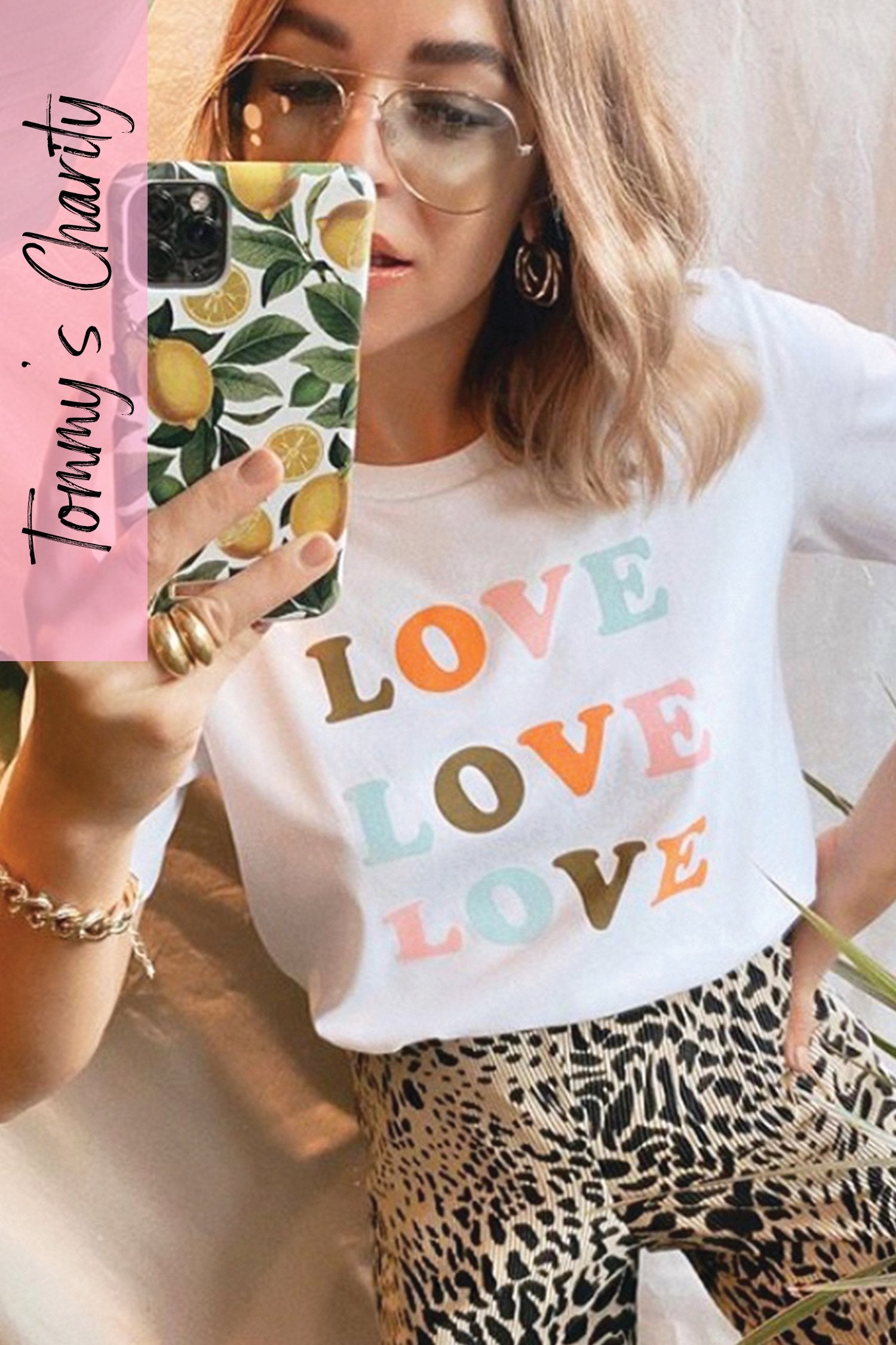White Love Love Love Tee
