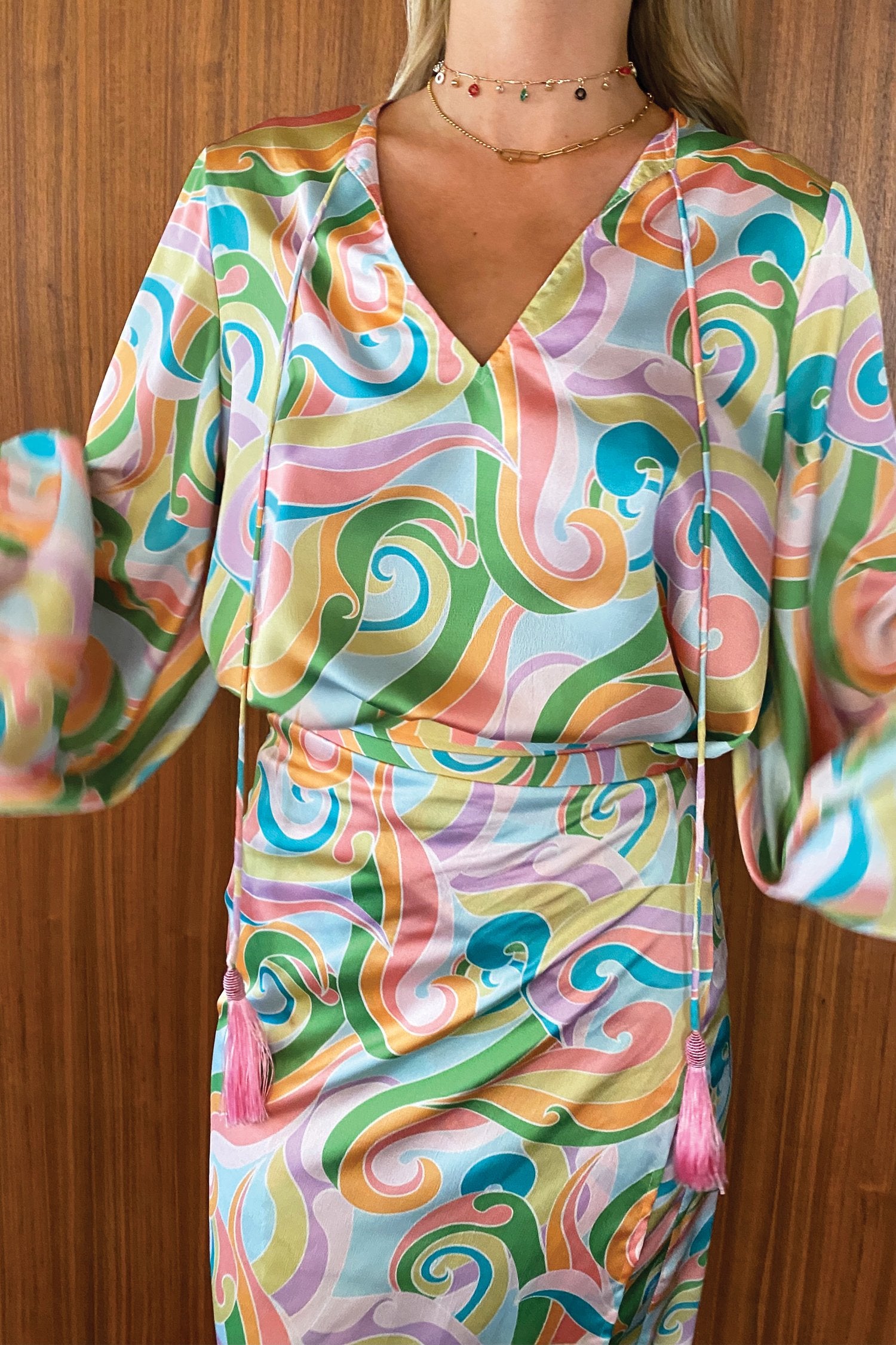 Pastel-Groove-Blouson-Sleeve-Top-£69