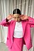 Model wearing Pink 54 Blazer standing facing the camera