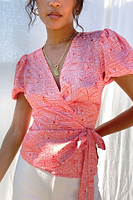 Thumbnail for Pink-Good-News-Wrap-Top-£59