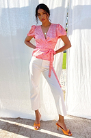 Thumbnail for Pink-Good-News-Wrap-Top-£59