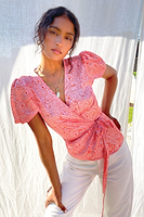 Thumbnail for Pink-Good-News-Wrap-Top-£59
