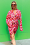 Pink Swirl Satin Dressing Gown