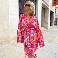 Thumbnail for Pink-Swirl-Satin-Dressing-Gown-£79