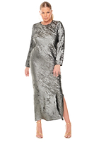 Thumbnail for Model wearing Silver Clara Midaxi Dress standing facing the camera