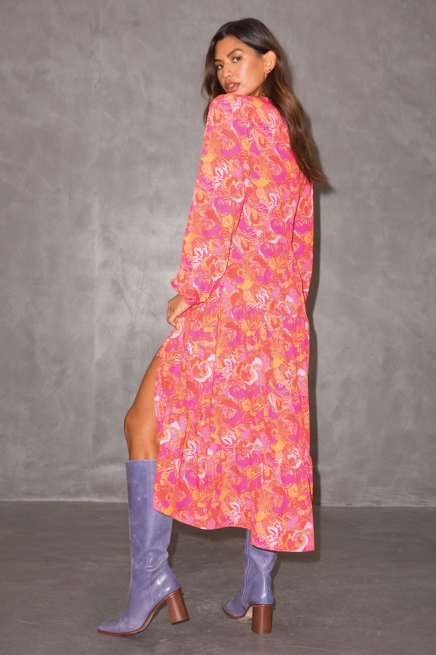 Vibrant-Floral-Violet-Dress-£89
