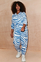 Blue Zebra Jumpsuit - Curve