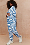 Blue Zebra Jumpsuit - Curve