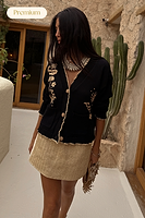 Thumbnail for Black Raffia Cardi