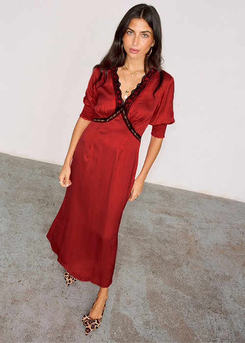 Deep Red Lace May Dress