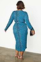 Reversible Teal Animal Wrap Dress