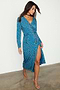 Reversible Teal Animal Wrap Dress