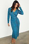 Reversible Teal Animal Wrap Dress