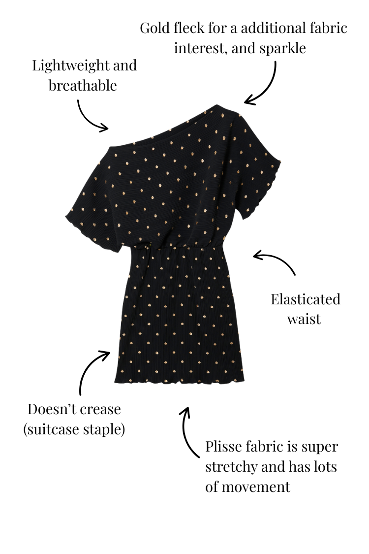 Black Plisse Mini Tilly Dress