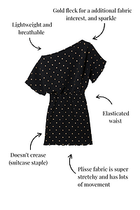 Thumbnail for Black Plisse Mini Tilly Dress