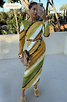 Thumbnail for caption_Model wears Green Ombre Alba Dress  in UK size 8/ US 4