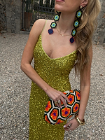Thumbnail for Lime Sequin Slip Dress