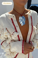 Thumbnail for Ivory and Red Harper Cardigan