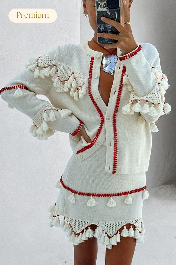 Ivory and Red Jake Skirt