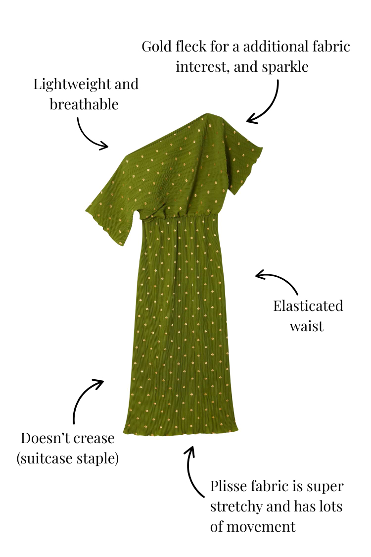 Khaki Plisse Tilly Dress
