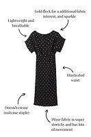 Thumbnail for Black Tilly Plisse Dress with Gold Fleck
