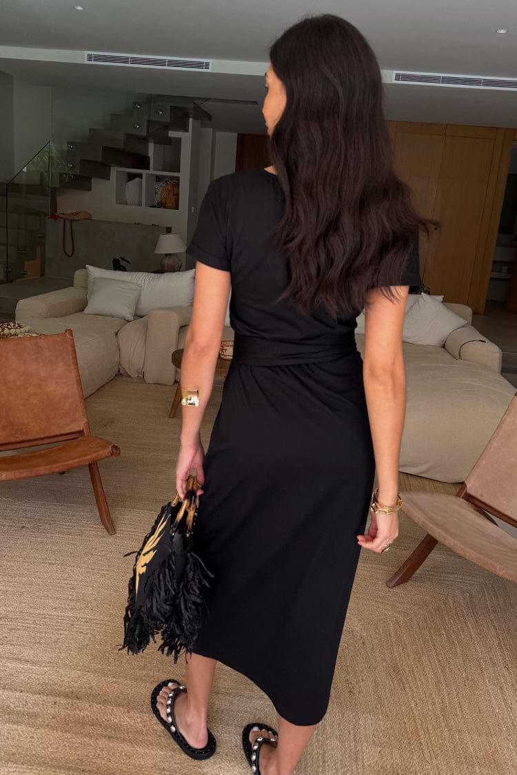 Black Jesse Jersey Wrap Dress