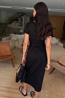 Thumbnail for Black Jesse Jersey Wrap Dress
