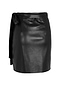 Black Vegan Leather Mini Jaspre Skirt - Petite