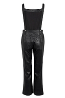 Thumbnail for Black Vegan Leather Dungarees