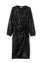 Black Sequin Vienna Wrap dress