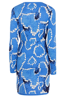Thumbnail for Back of Blue Animal Knit Mini Sydney Dress