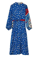 Thumbnail for Blue Bandana Clash Brooklyn Wrap Dress Petite