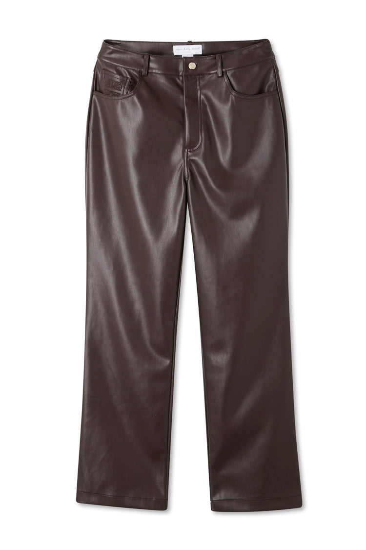 Chocolate Vegan Leather Trouser